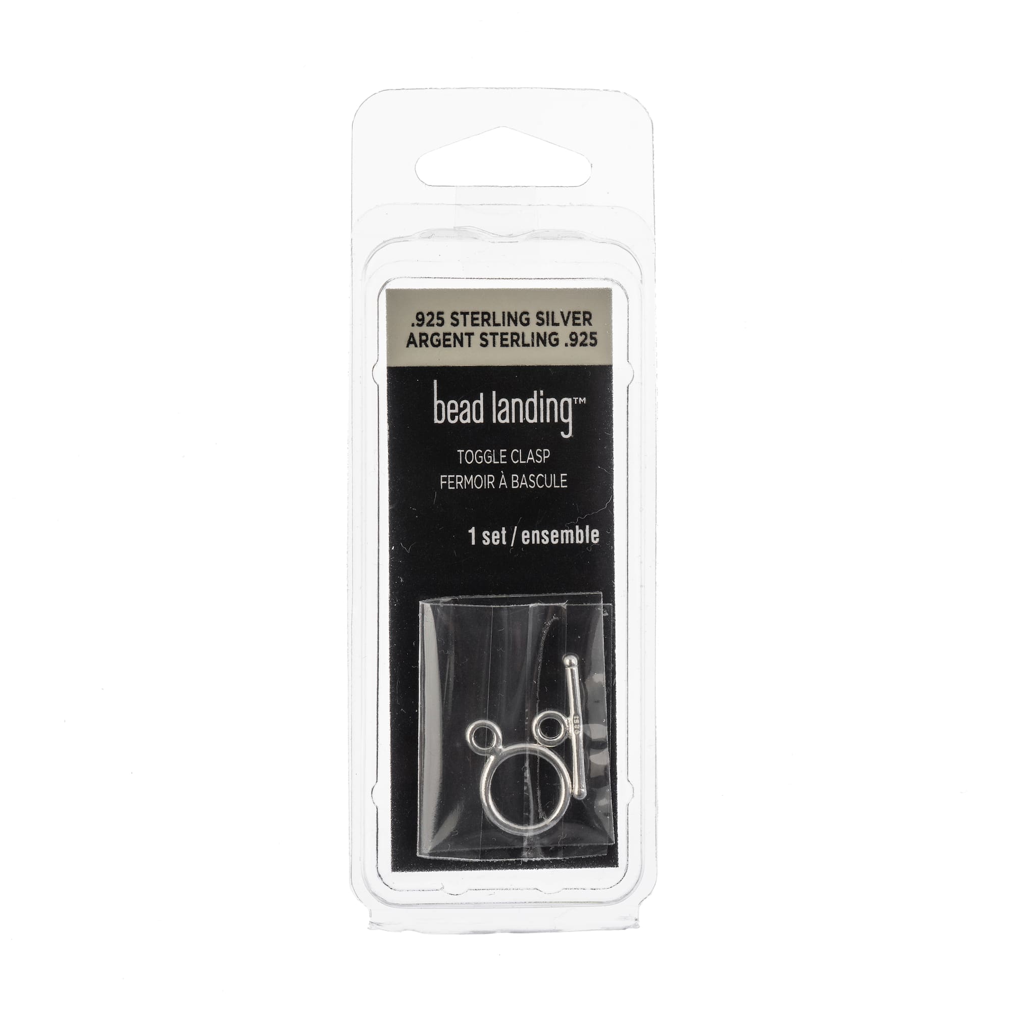 6 Pack: Sterling Silver Round Toggle Clasp Set by Bead Landing™